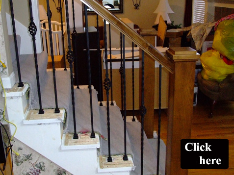 Wood Spindles Replaced with Iron Balusters