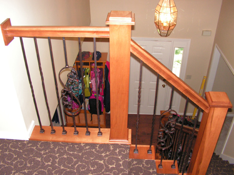 Iron Balusters replace wood spindles