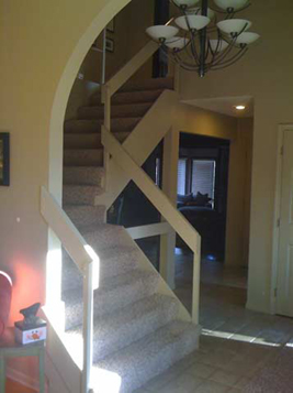 Wood stairs before transformation