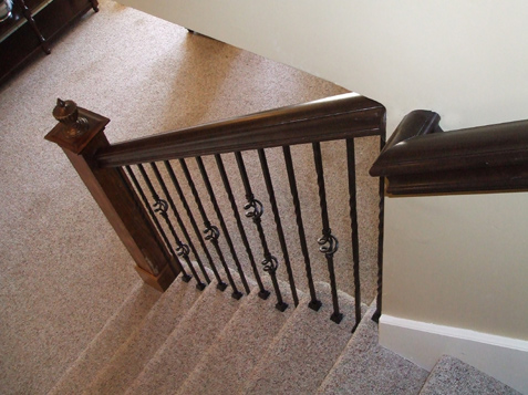 Iron Spindle replacement and Handrail and antique post installation