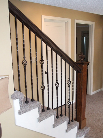 Basement Handrail with antique post