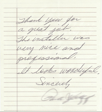testimonial of Iron Spindles Replacement