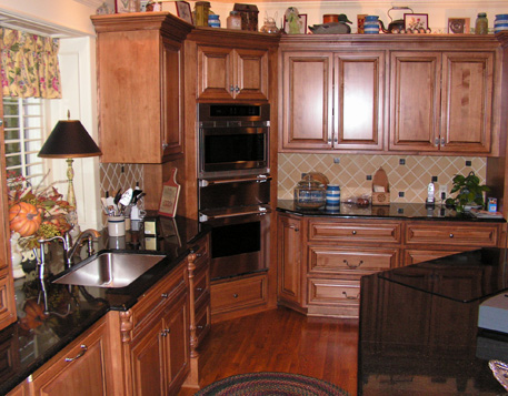 Corner Oven Cabinet - Recessed with doors on recessed Base Cabinets
