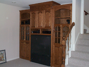 Custom Oak Entertainment Cabinets