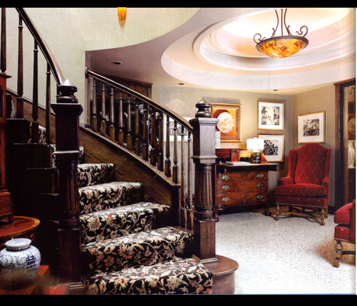 Spiral Staircase in Foyer of Condo on the Plaza Kansas City