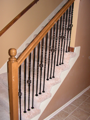 Basement Rail with iron spindles