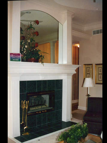 Formal Mantle - Floor to Ceiling, Flush Hearth, Fluted Columns