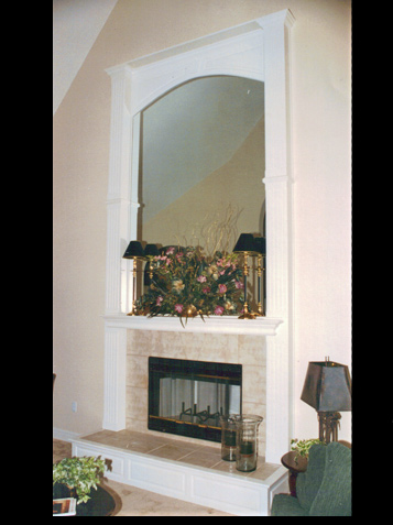 Tall Mantle with Pediment Cap, Raised-Panel Hearth