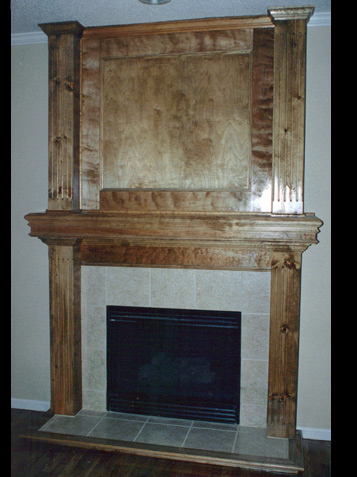 Tall Mantle - Stained with Fluted Columns